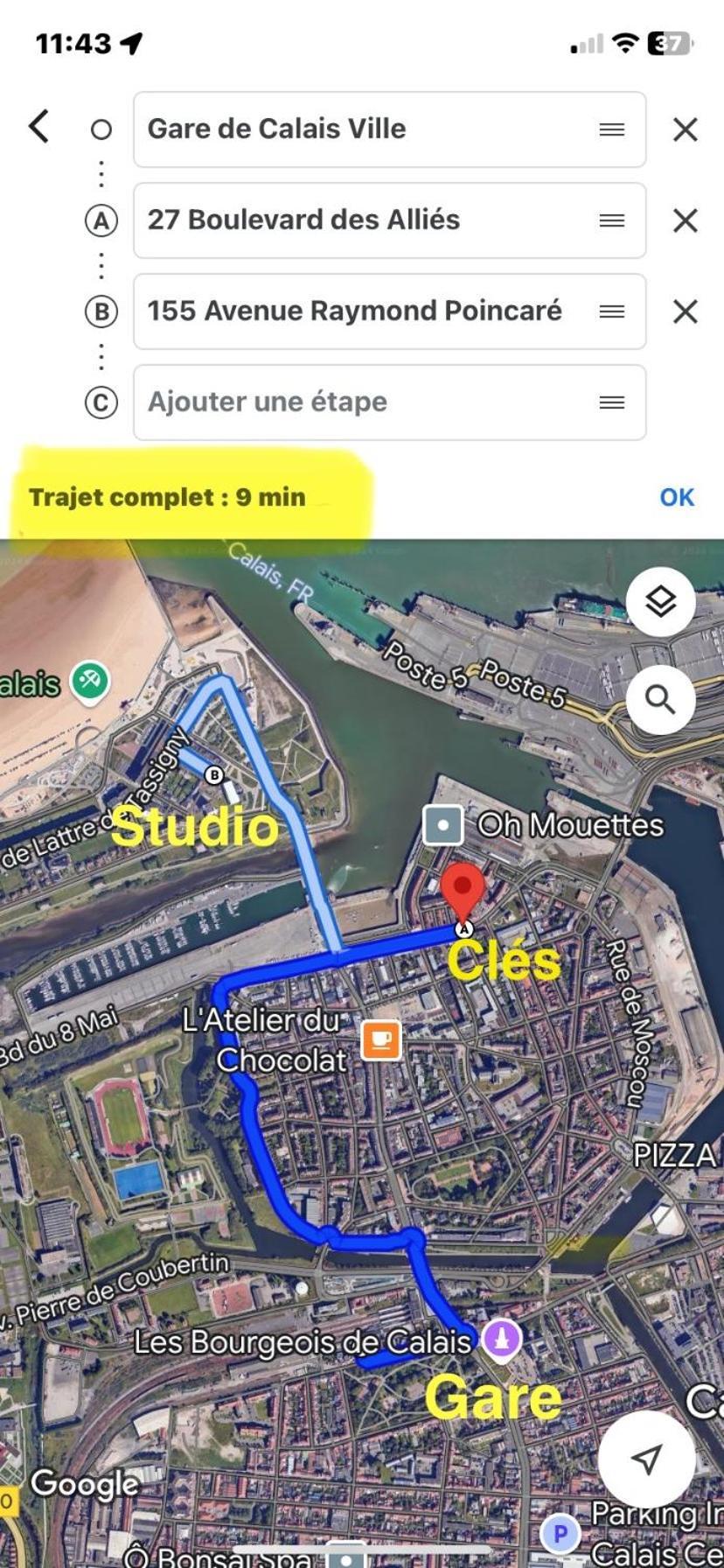 Studio Horizon Bleu, Vue Mer Calais Exteriör bild